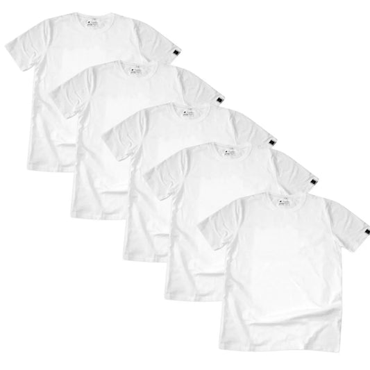 Round Neck T-shirt, Unisex White (5 pack)