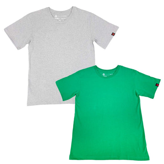 Organic Cotton T-Shirts Bundle (Grey & Green)