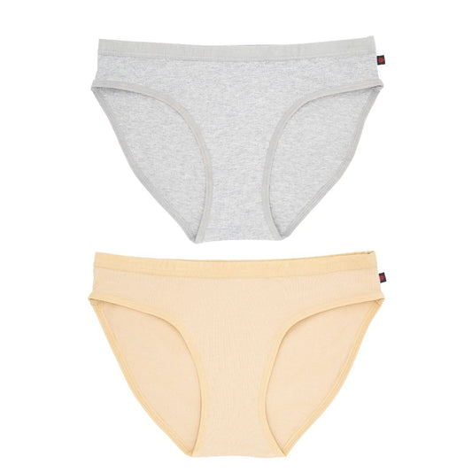 Ethical Women's Bikini Underwear (2 Pack Grey and Latte )