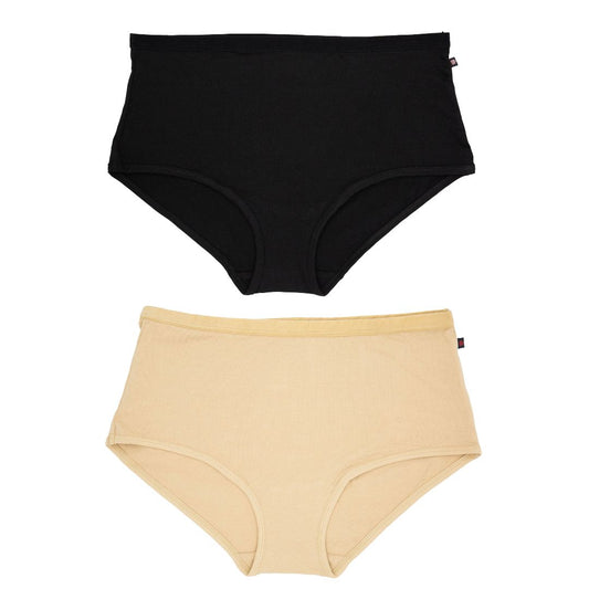 Ethical Women's Full Brief Underwear (2 Pack Black and Latte)