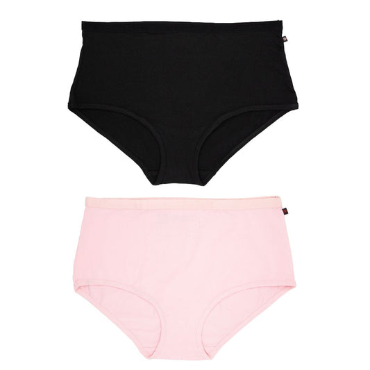 Ethical Women's Full Brief Underwear (2 Pack Black and Pink)