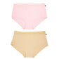 Ethical Women's Full Brief Underwear (2 Pack Pink and Latte)