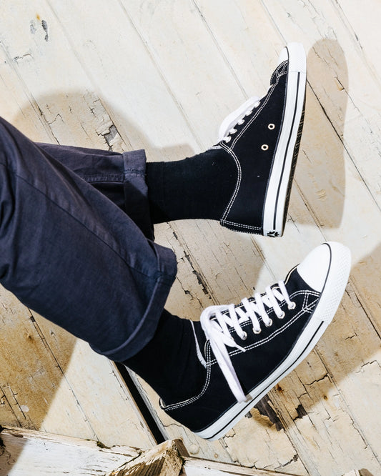 Etiko Vegan Low Cut Black and White Sneakers Organic and Fairtrade Certified Ethical Sneakers
