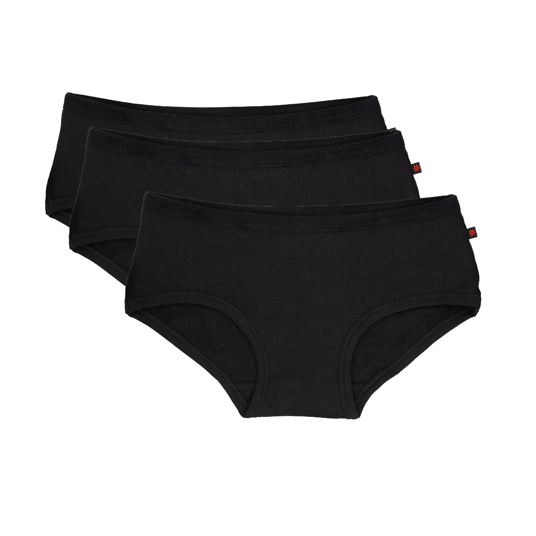Black Organic Cotton Boyleg Women's Underwear Bundle