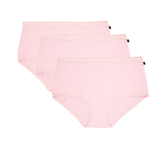 Etiko Pink organic cotton full brief ethical underwear bundle of three,  Fairtrade certified