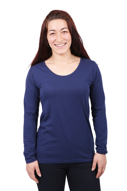 Long Sleeve T-shirt, Womens Navy Blue
