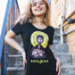 Etiko Fairtrade Certified Organic Cotton Refujesus Printed Black Womens T-Shirt