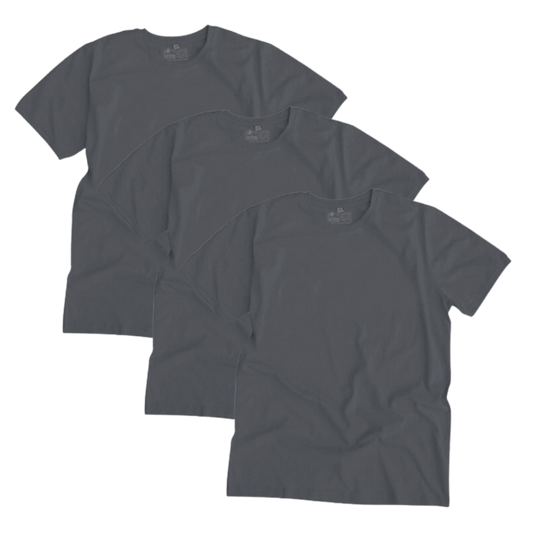 Etiko Fairtrade Certified Organic Cotton Charcoal Unisex T-Shirt Bundle, Eco-Friendly
