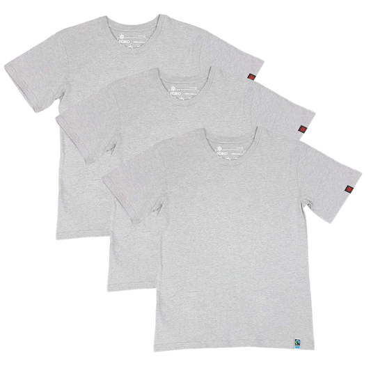 Etiko Fairtrade Certified Organic Cotton Grey Marle Unisex T-Shirt Bundle, Eco-Friendly