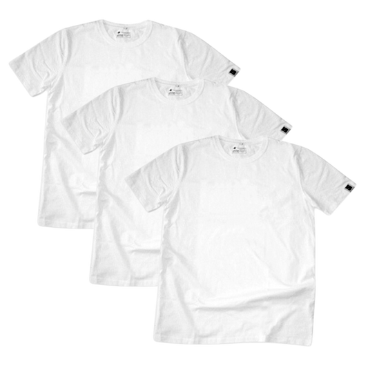 Etiko Fairtrade Certified Organic Cotton White Unisex T-Shirt Bundle Ethically-made, Eco-Friendly