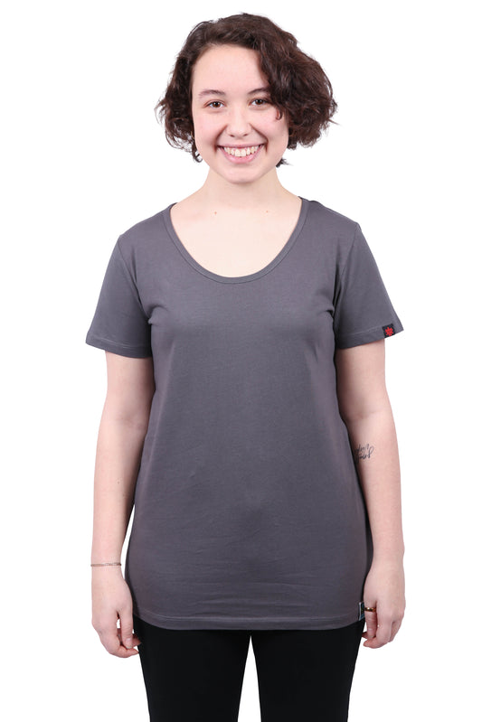 Etiko Fairtrade Certified Organic Cotton Charcoal Womens Round Neck T-Shirt Bundle, Eco-Friendly