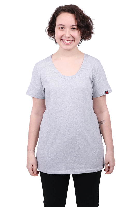 Etiko Fairtrade Certified Organic Cotton Grey Womens Round Neck T-Shirt Bundle, Eco-Friendly