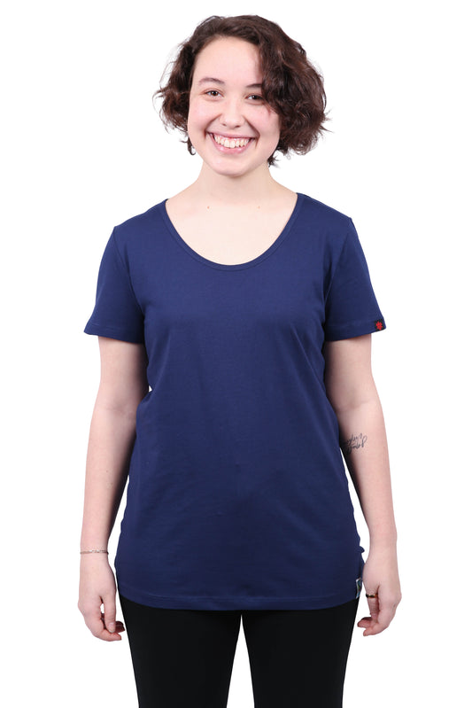 Etiko Fairtrade Certified Organic Cotton Navy Womens Round Neck T-Shirt Bundle, Eco-Friendly