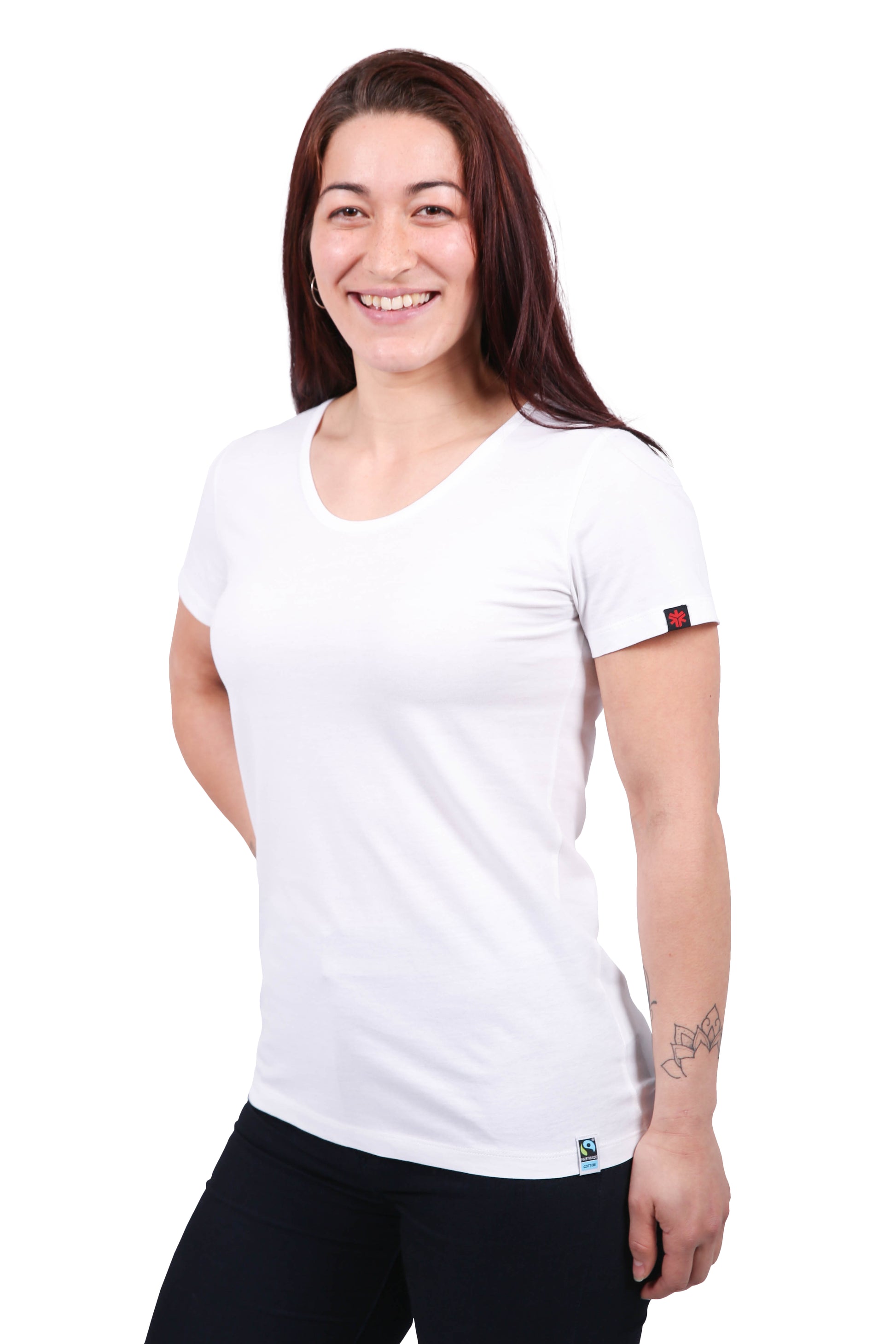 Etiko Fairtrade Certified Organic Cotton White Womens Round Neck T-Shirt Bundle, Eco-Friendly