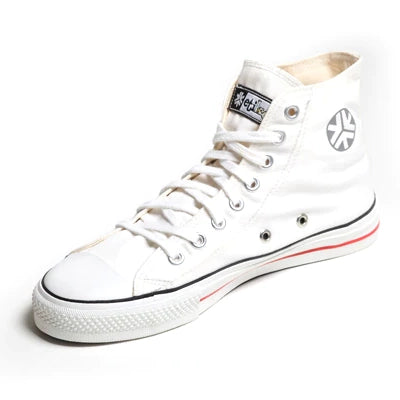 Etiko Fairtrade Certified High Top Style white Stripe Sneakers, Eco-Friendly