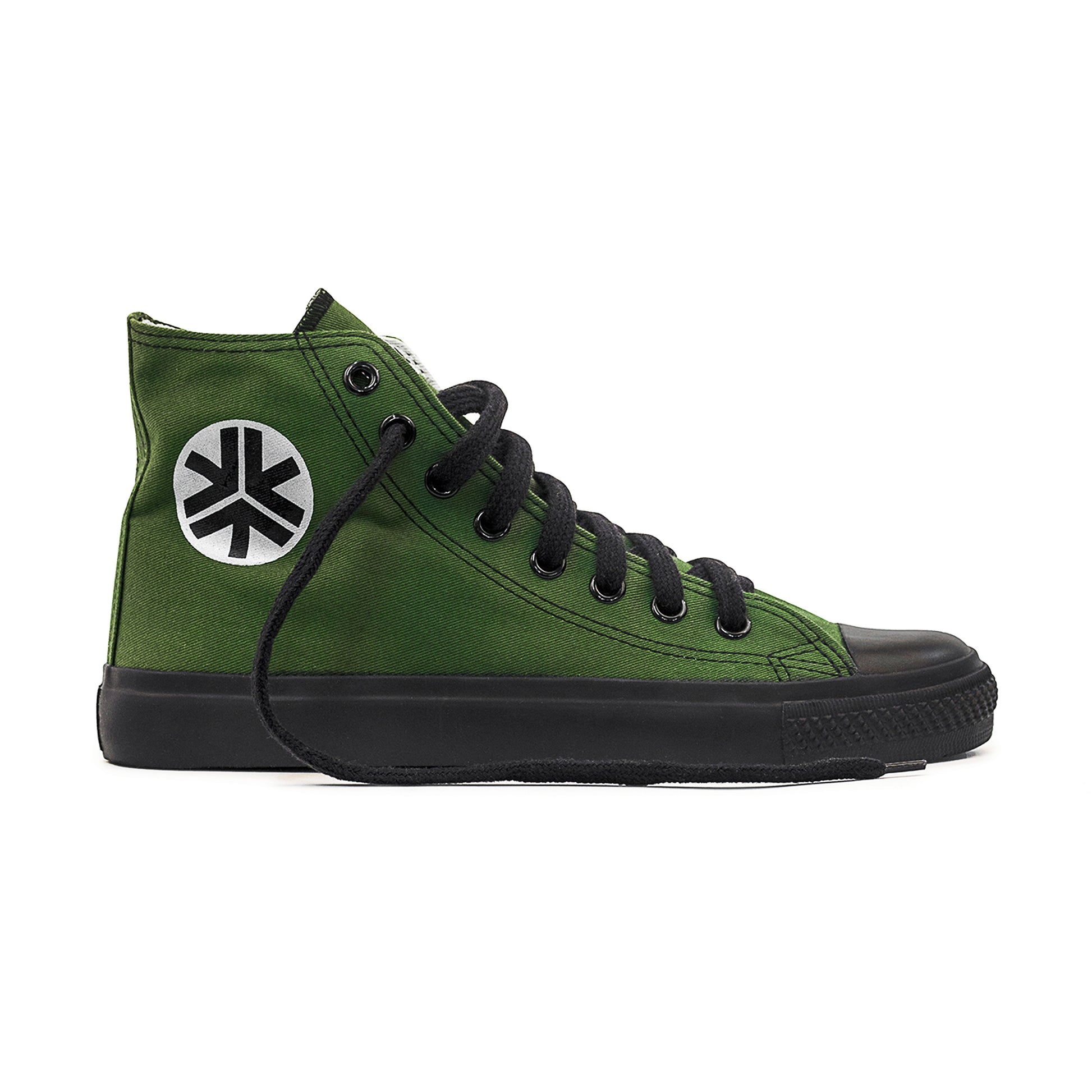 Etiko Vegan High Top Olive and Black Sneakers Organic and Fairtrade Certified Ethical Sneakers