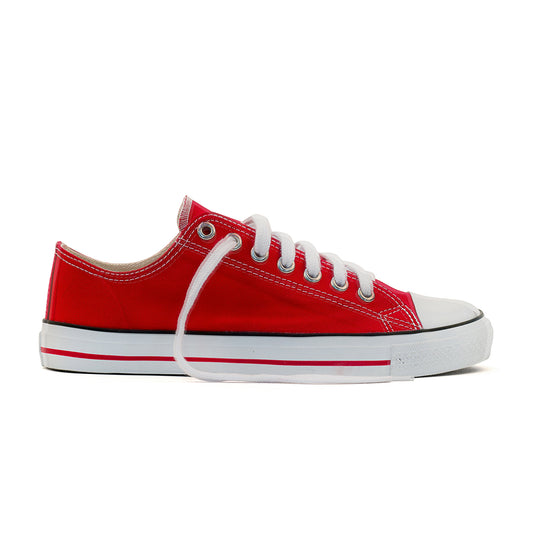 Etiko Vegan Low Cut Red and White Sneakers Organic and Fairtrade Certified Ethical Sneakers