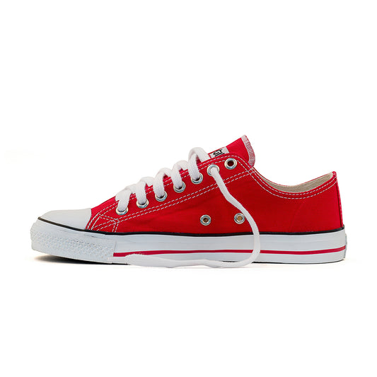 Etiko Vegan Low Cut Red and White Sneakers Organic and Fairtrade Certified Ethical Sneakers