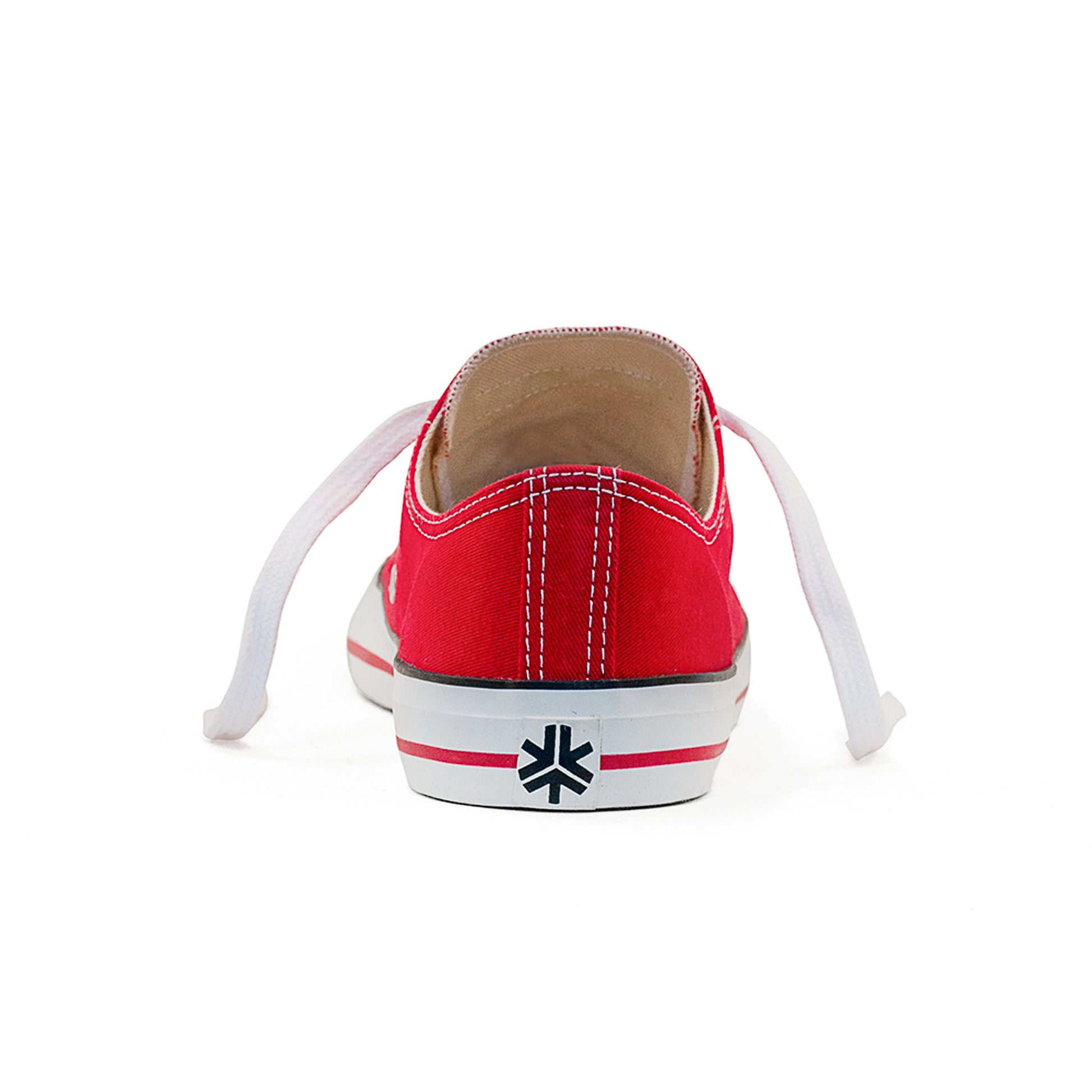 Etiko Fairtrade Certified low cut style red and white vegan, eco-friendly sneakers