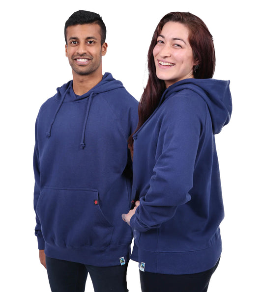 Etiko Fairtrade Certified Organic Cotton Navy Unisex Pullover Hoodie