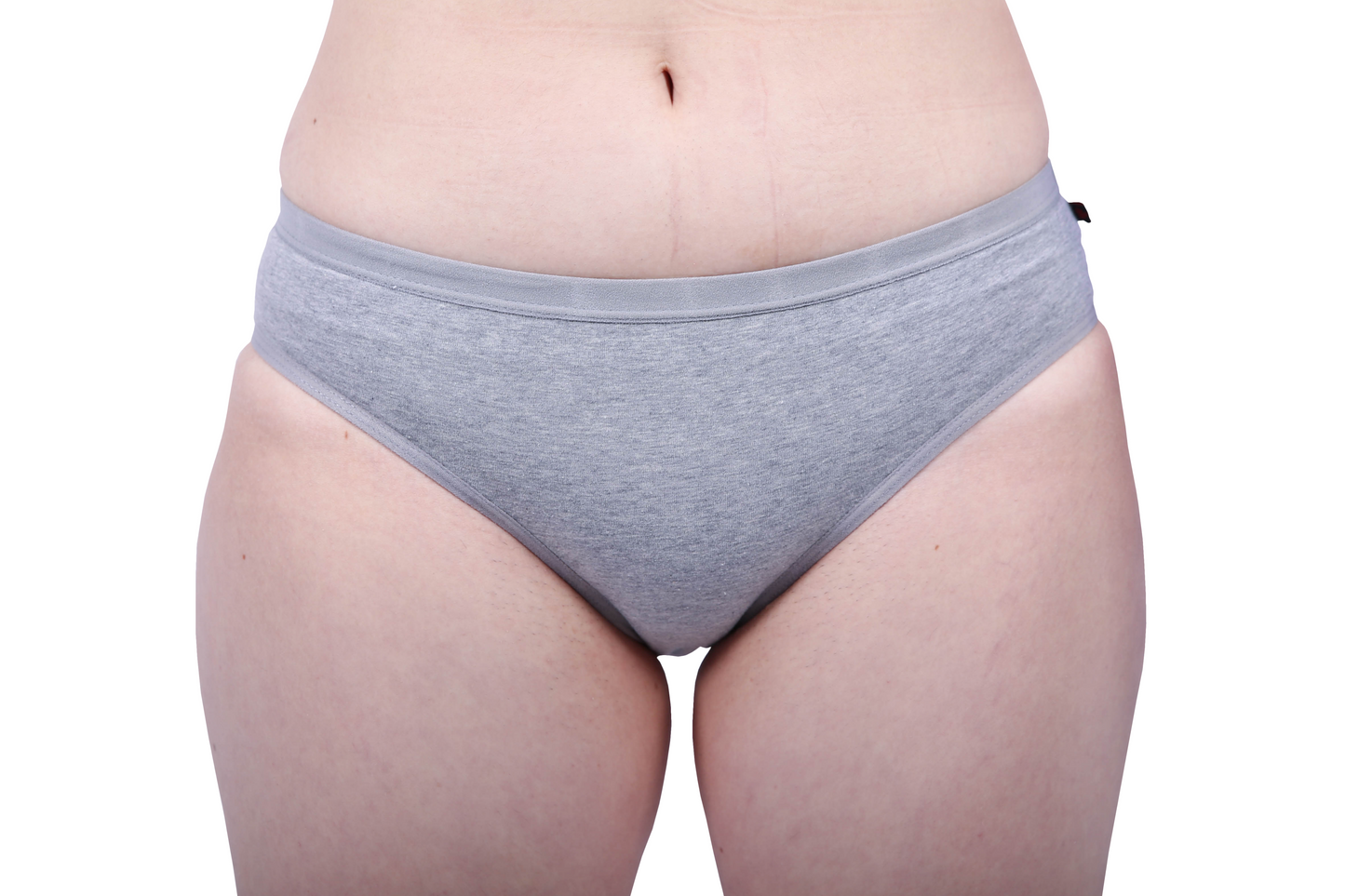 Etiko grey coloured soft organic cotton bikini style ethical underwear with a elasticated waist