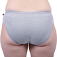 Etiko grey coloured soft organic cotton bikini style ethical underwear with a elasticated waist
