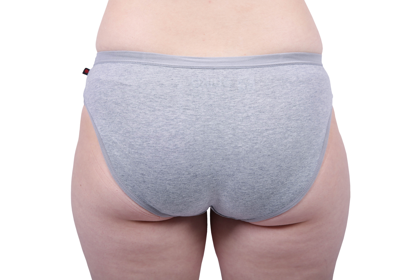 Etiko grey coloured soft organic cotton bikini style ethical underwear with a elasticated waist