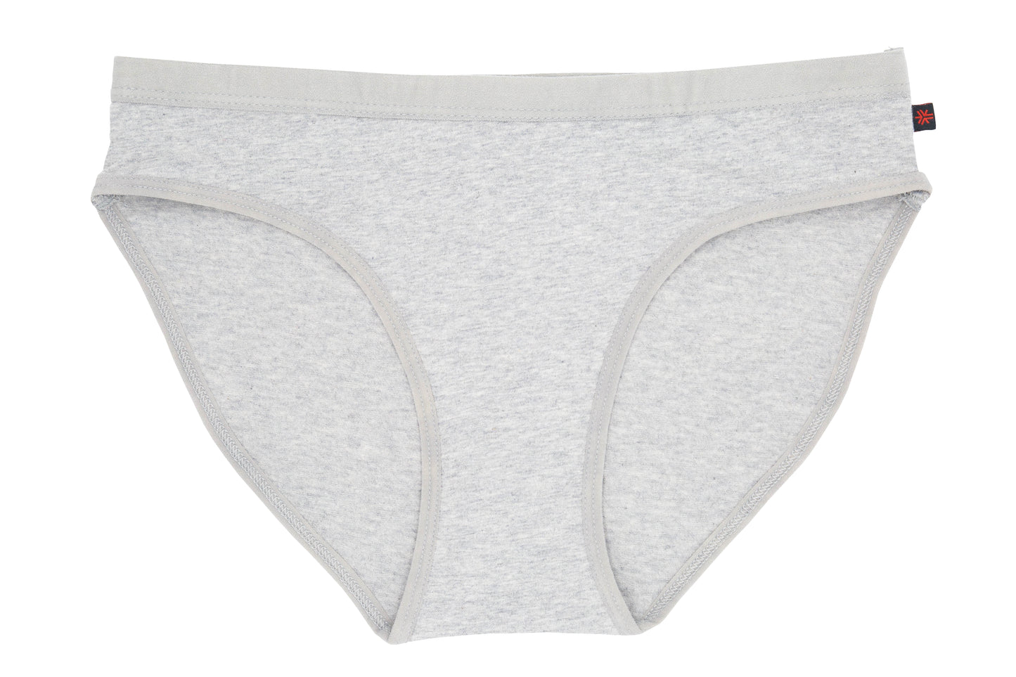 Etiko grey coloured soft organic cotton bikini style ethical underwear with a elasticated waist