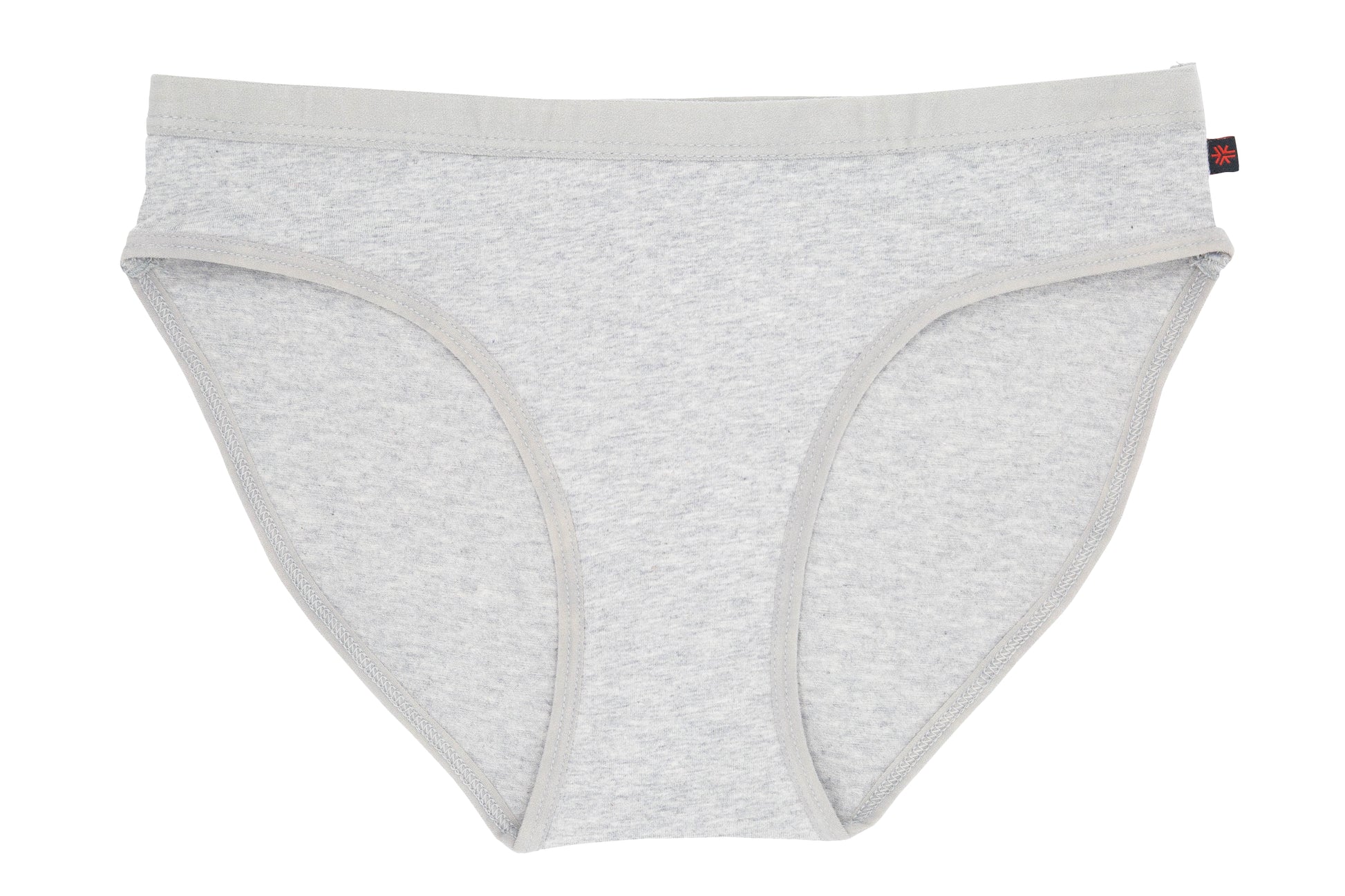 Etiko grey coloured soft organic cotton bikini style ethical underwear with a elasticated waist