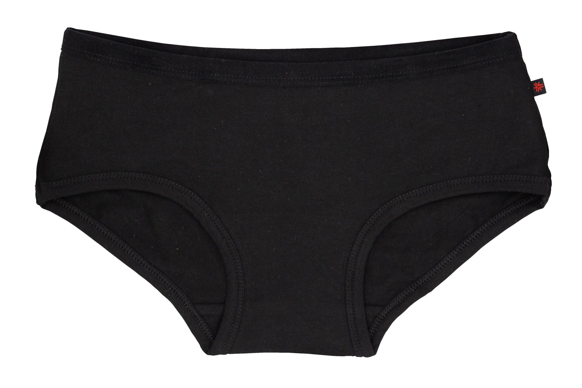 Etiko fairtrade and organic cotton black ethical women's underwear boyleg or boyfit underwear.