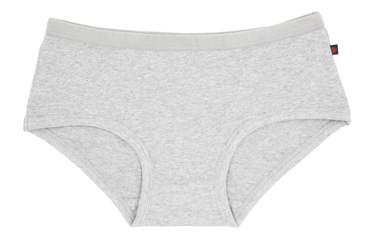 Heather grey colour boyleg/boyfit underwear ethically made with fairtrade certified organic cotton
