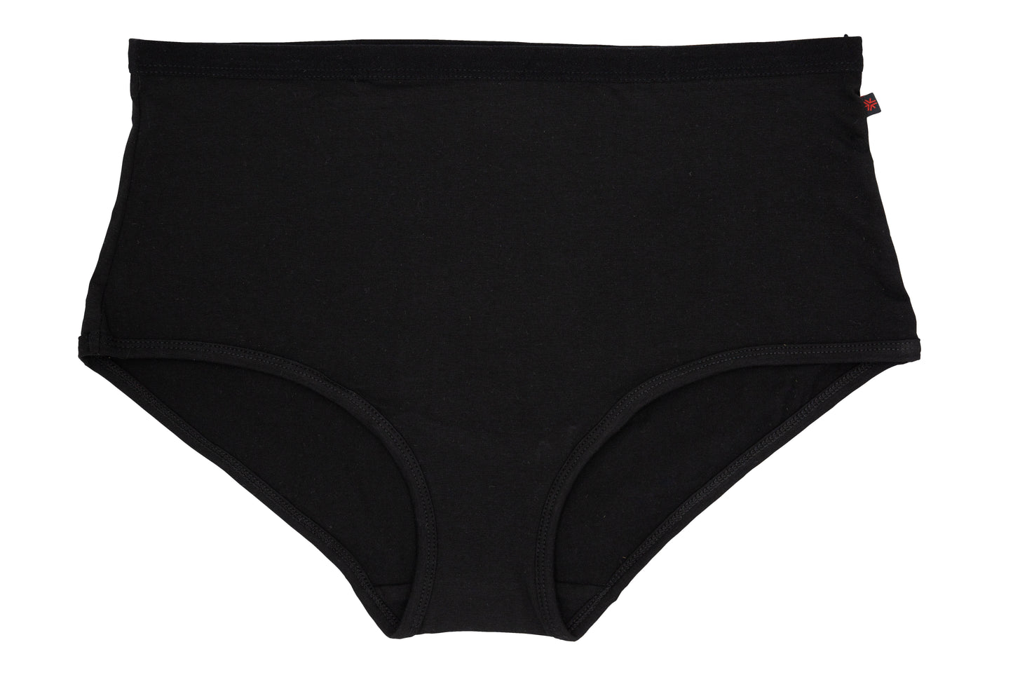 Etiko black full brief ethical underwear with a elasticated waist, fairtrade certified