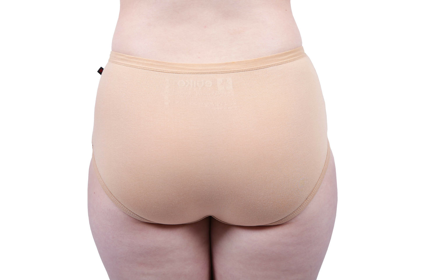 Skin or Nude coloured soft fairtrade certified organic cotton full brief ethical womens underwear