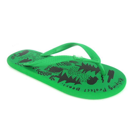 Etiko Natural Rubber Thongs Green and Black Flip-Flops Organic and Fairtrade Certified Ethical