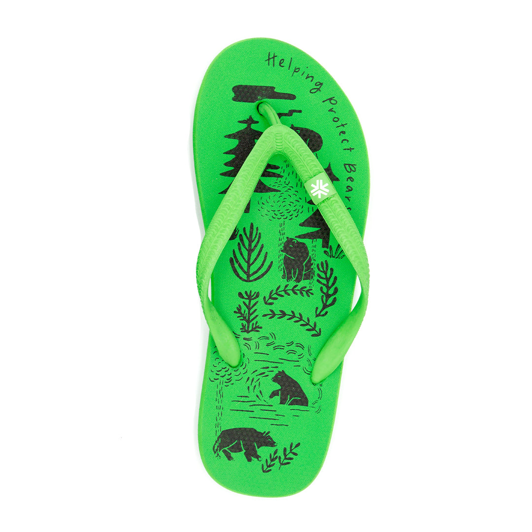 Etiko Natural Rubber Thongs Green and Black Flip-Flops Organic and Fairtrade Certified Ethical