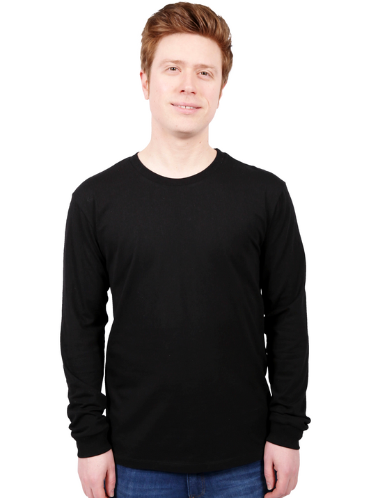 Etiko Fairtrade Certified Organic Cotton Black Long Sleeve Unisex T-Shirt, Eco-Friendly