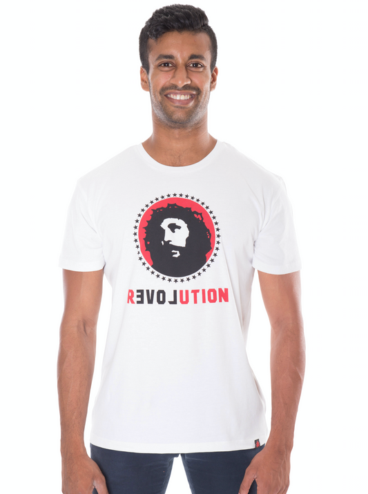Etiko Fairtrade Certified Organic Cotton Love Revolution Printed White Unisex T-Shirt