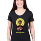 Etiko Fairtrade Certified Organic Cotton Refujesus Printed Black Womens T-Shirt