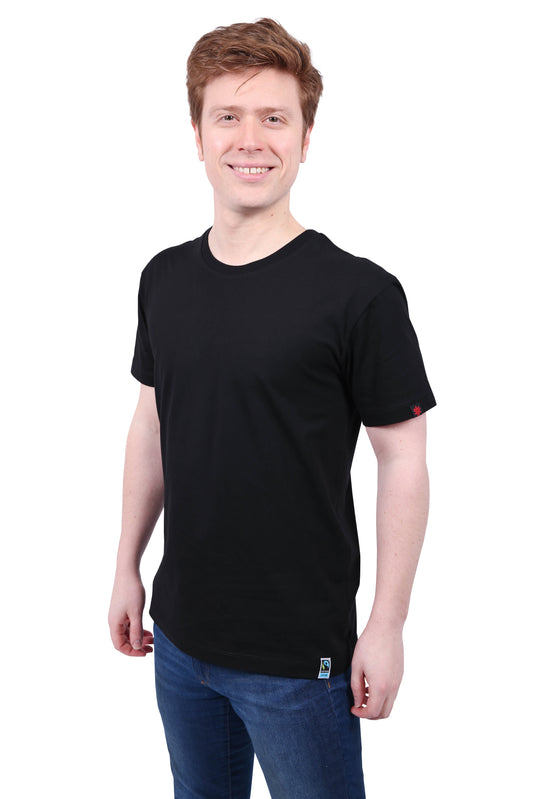 Etiko Fairtrade Certified Organic Cotton Black Unisex T-Shirt, Ethically-made, Eco-Friendly, Organic