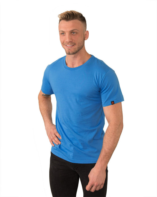 Etiko Fairtrade Certified Organic Cotton Blue Marle Round Neck Unisex T-Shirt