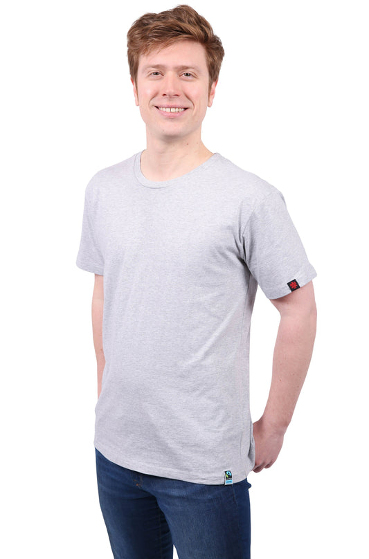 Etiko Fairtrade Certified Organic Cotton Grey Marle Unisex T-Shirt, Ethically-made, Eco-Friendly
