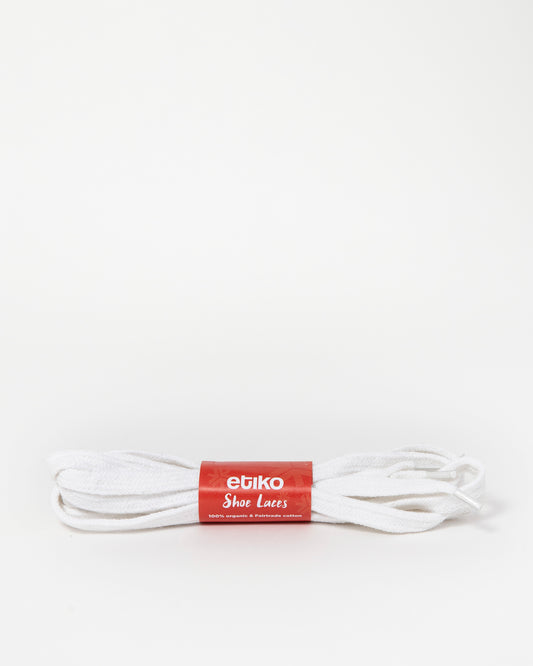 Etiko Ethical Fashion Fairtrade Certified Organic Cotton White Shoe Laces