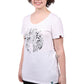 Etiko Fairtrade Certified Organic Cotton Zoo Hair Printed White Womens T-Shirt