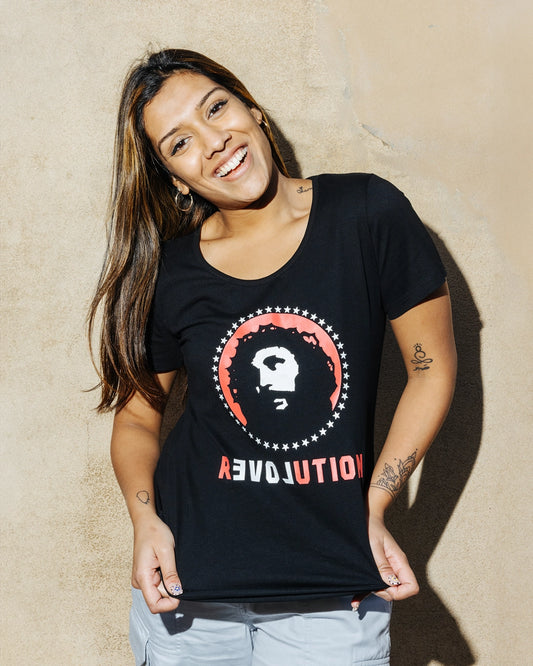 Love Revolution Printed T-shirt, Womens Black