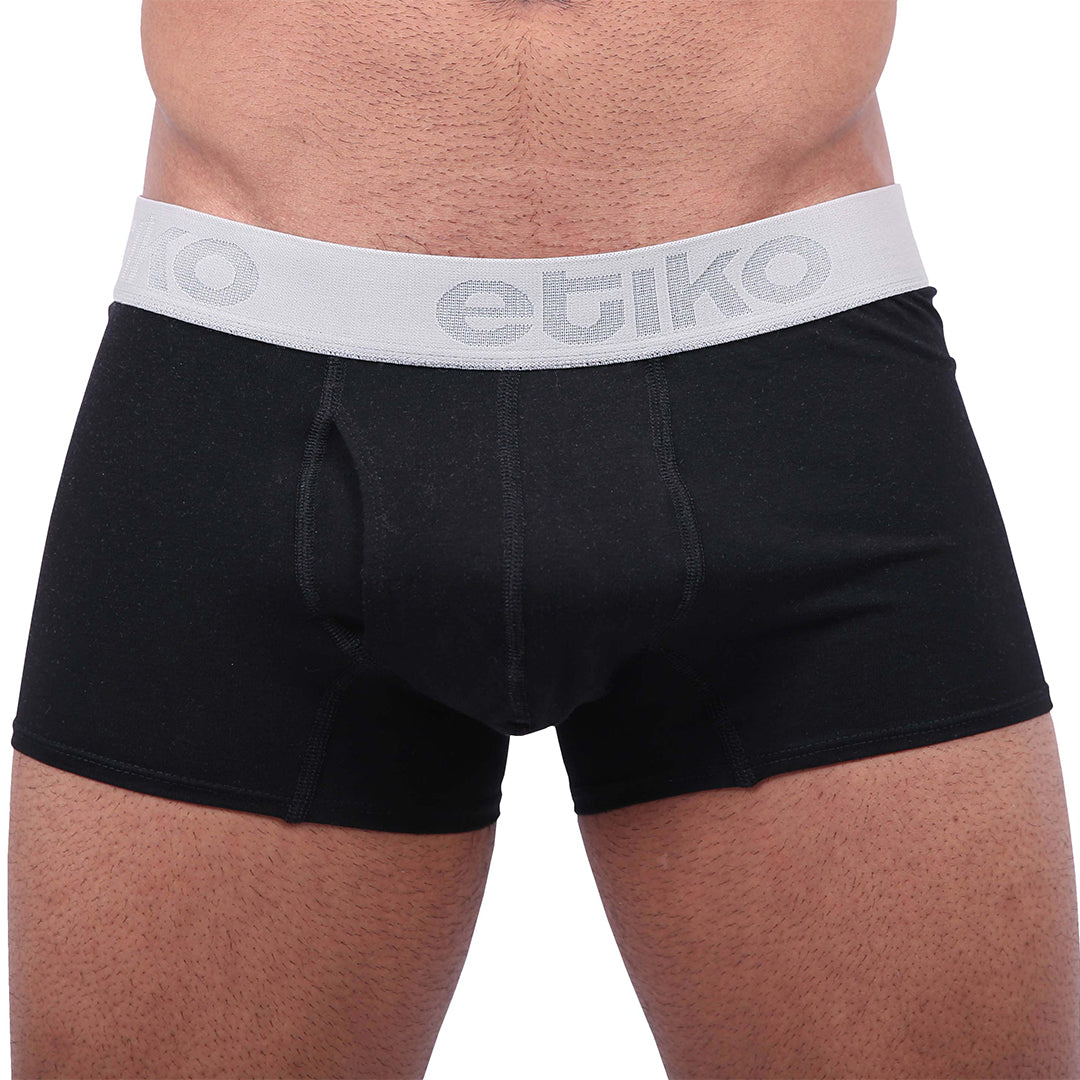 Etiko black men's underwear that is ethically made from organic cotton and fairtrade certified