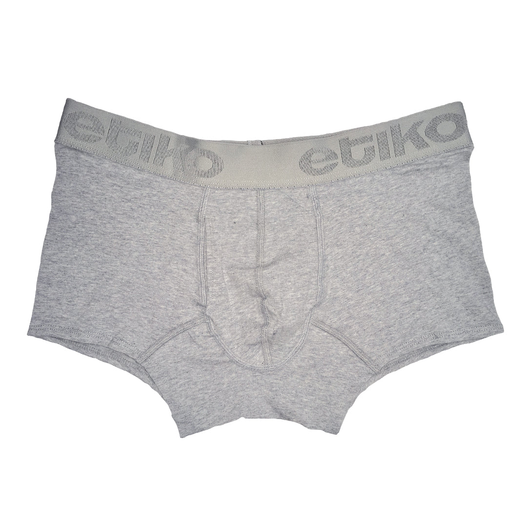 Etiko grey men's underwear bundle of three, ethically made organic cotton and fairtrade certified