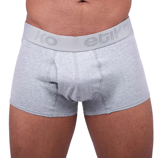 Etiko grey men's underwear bundle of three, ethically made organic cotton and fairtrade certified