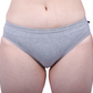 Etiko grey coloured soft organic cotton bikini style ethical underwear in a pack of three bundle