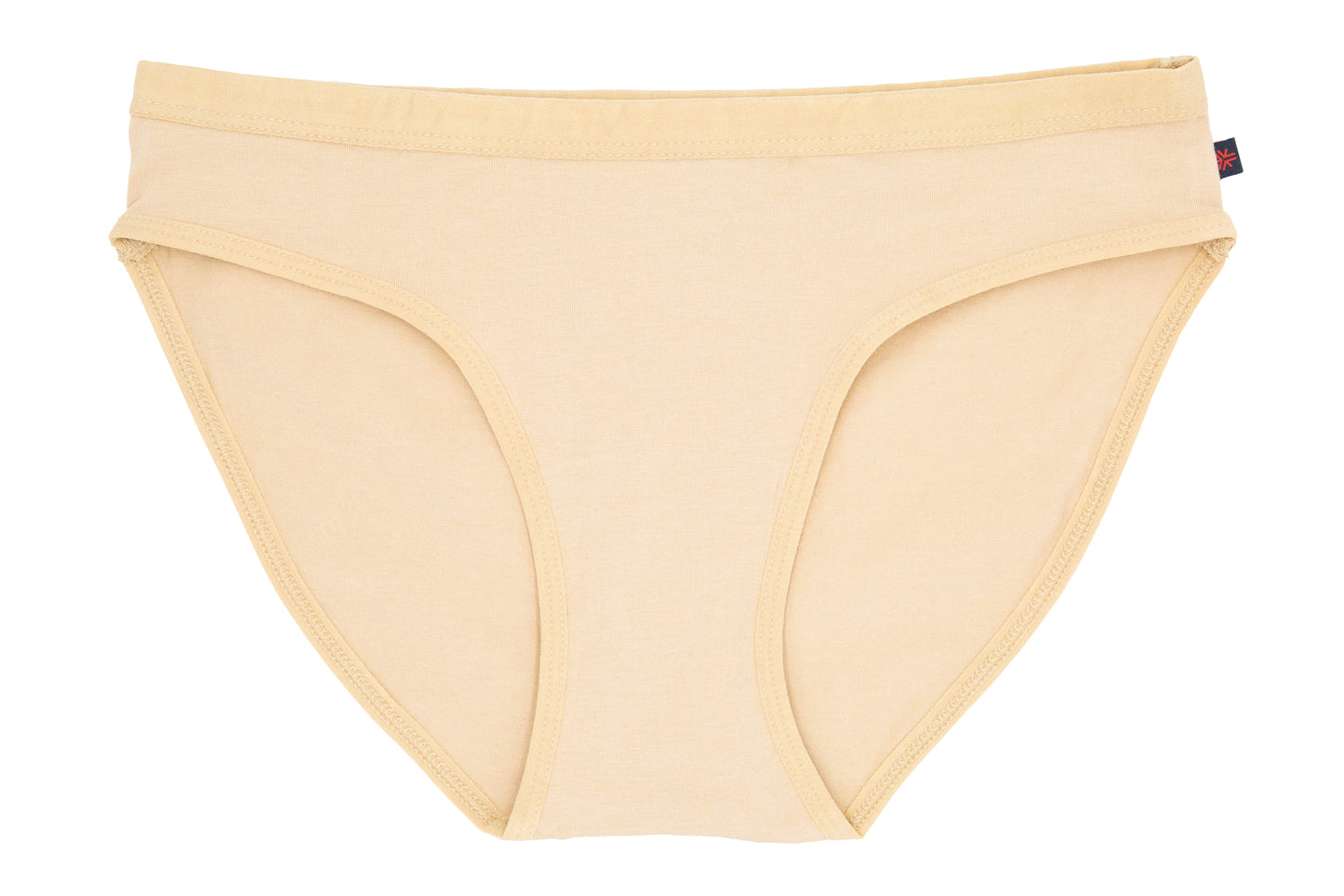 Pack of three soft organic cotton nude bikini style ethical underwear, Fairtrade certified