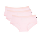 Soft or light pink boyleg/boyfit underwear, fairtrade certified organic cotton, pack of three 